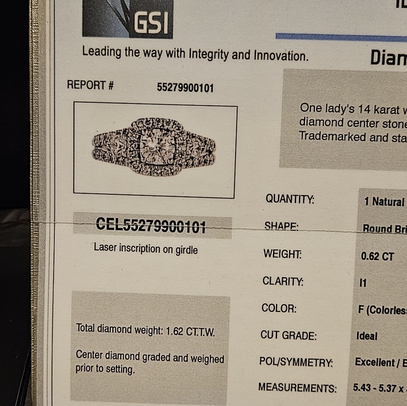 ESTATE SALE Certified Celebration Ring 14KT w/ 51 Diamonds-Engagement-Sz 6.5 - Picture 5 of 13